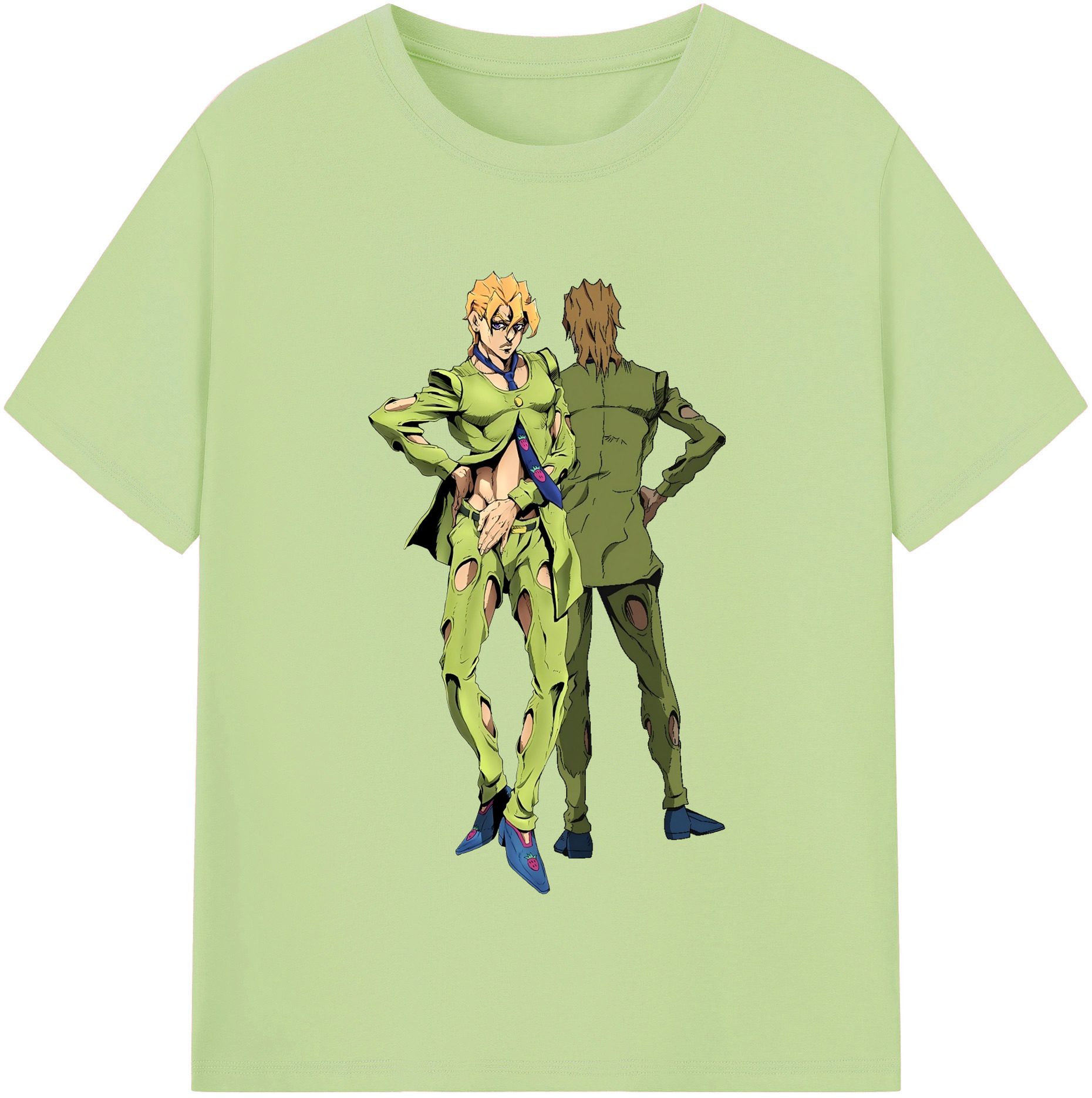 （画像用） ジョジョの奇妙な冒険 パンナコッタ?フー JoJo's Bizarre Adventure Pannacotta Fugo 綿100％半袖Tシャツ（フロントプリント）